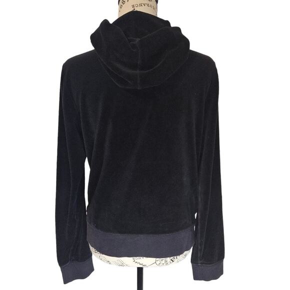 Juicy couture 2010's black full zip hoodie velour track jacket. Size XL - Picture 2 of 11